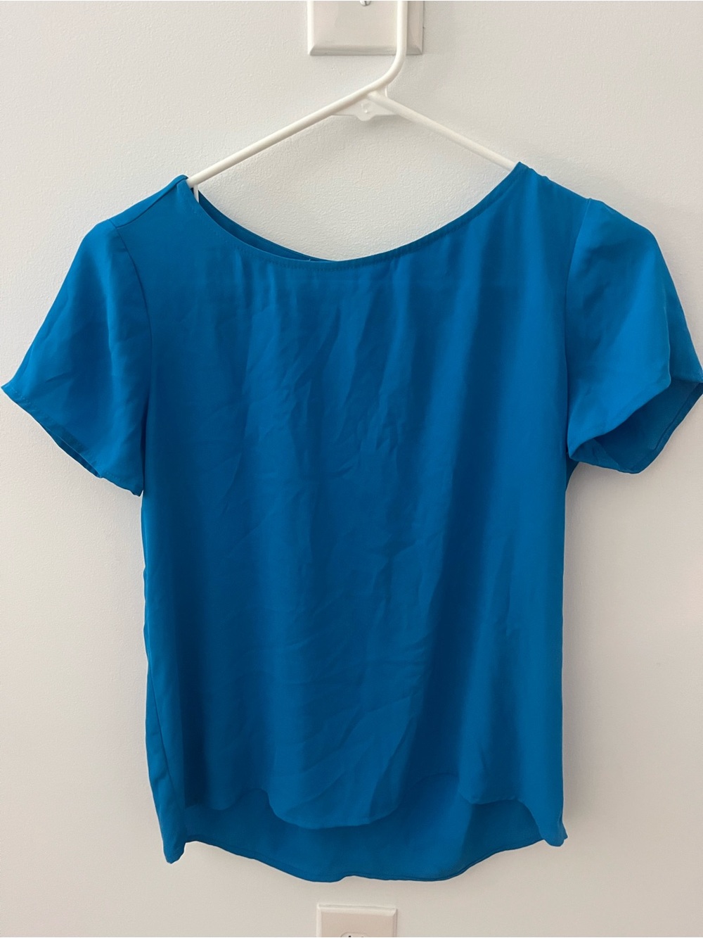 Loft Ocean Blue Short-Sleeve Officewear Top